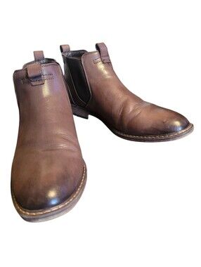 Mark Nason Los Angeles Brown Leather Chelsea Boots Mens 12 Casual Preppy Neutral